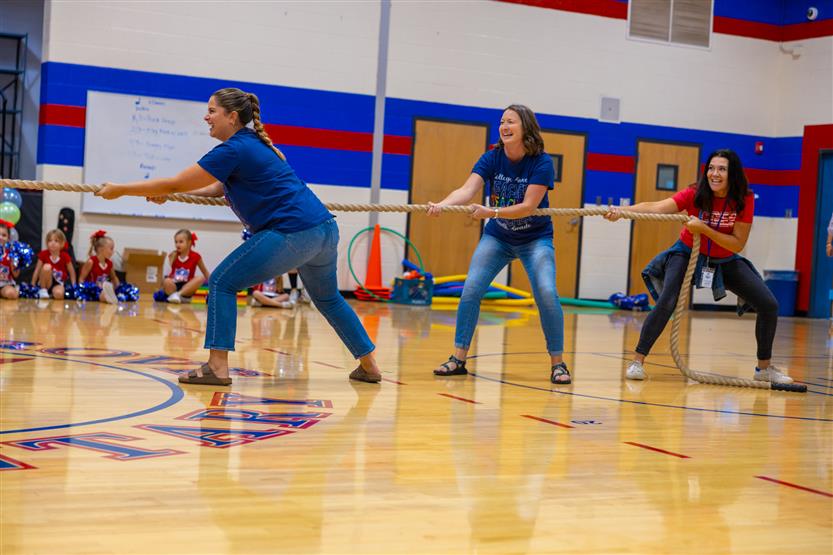 Students at a pep rally